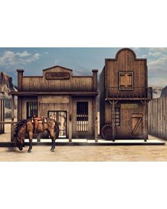 Yeele 10x8ft Vintage Western Wooden House Backdrop Retro Western Bank Horse Barn Cabin West Cowboy Photography Background Picture Boy Man Portraits Photo Booth Shooting Vinyl Wallpaper Studio Props