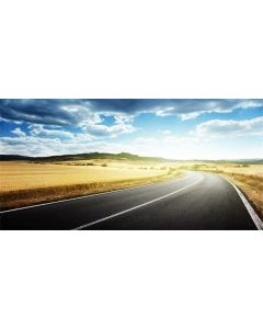 Yeele 8x4ft Endless Highway Backdrop Country Field Blue Sky Nature Landscape Background for Photography Outdoor Travel Self-Driving Tour Adults Kids Portrait Shooting Wallpaper Photo Studio Props