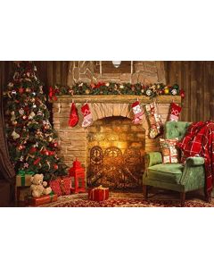 Yeele 10x8ft Christmas Backdrop for Photography - Photo Background - Xmas Gifts Tree Fireplace Stocking Bear Lantern Chair Backdrop Party Banner Child Kid Adult Portrait Shooting Studio Props