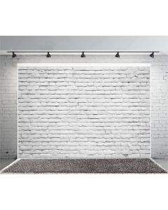 Yeele 9x6ft Retro White Brick Wall Backdrop Vinyl Fabric Vintage Paint Coating Wall Photography Background Party Booth Banner Newborn Adult Portrait Wallpaper Photo Video Shooting Studio Props